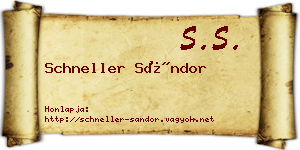 Schneller Sándor névjegykártya